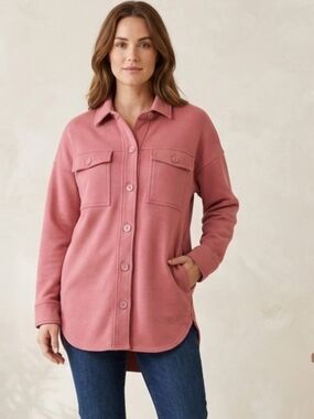 Lazypants Shirt Jacket in Dusty Rose  Size Small